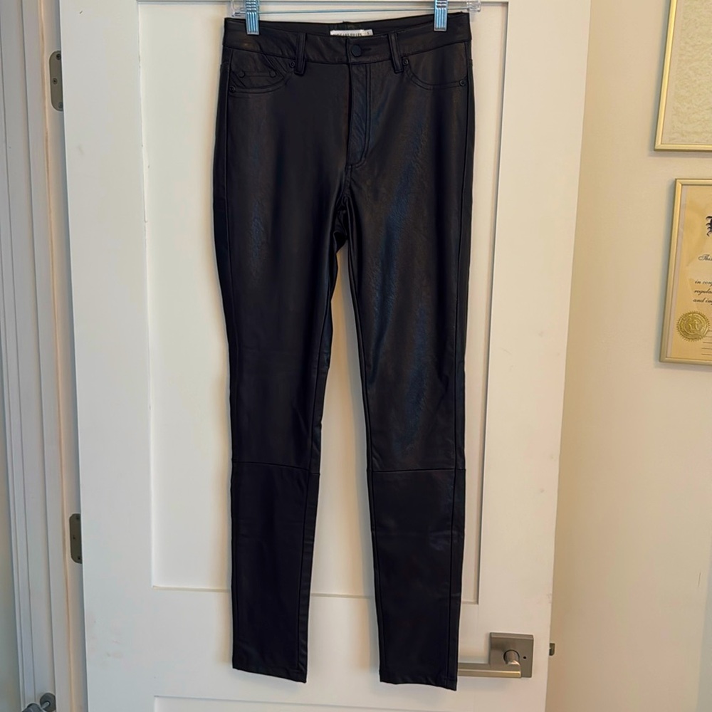 Avec les Filles high rise skinny cut faux leather pants